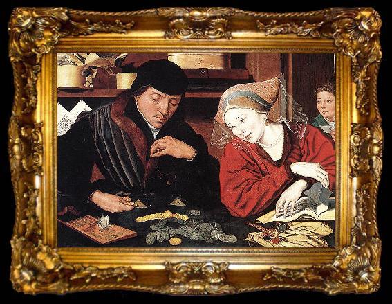 framed  Marinus van Reymerswaele The Banker and His Wife, ta009-2